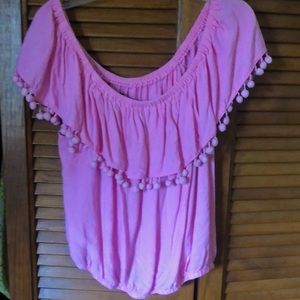 Plus Size bright pink crop top